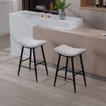 ZUN Bar Stools Set of 2 Armless Counter Low Bar Stools Without Back Modern Linen fabric Breakfast Stools W1439125940