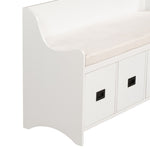 ZUN TREXM Movable Cushion Storage Bench with Drawers and Backrest for Entryway and Living Room WF287471AAK