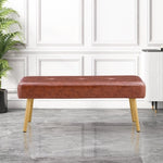 ZUN PU Upholstered Bench With Metal Legs .Shoe Changing Bench Sofa Bench Dining Chair .for to Bedroom W1512139261