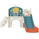 ZUN Kids Slide Playset Structure, Freestanding Castle Climbing Crawling Playhouse with Slide, Arch PP300683AAC