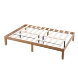 ZUN Queen Size Wood Platform Bed Frame,No Box Spring Needed,Strong Wood Slat Support, Easy Assembly 19292726