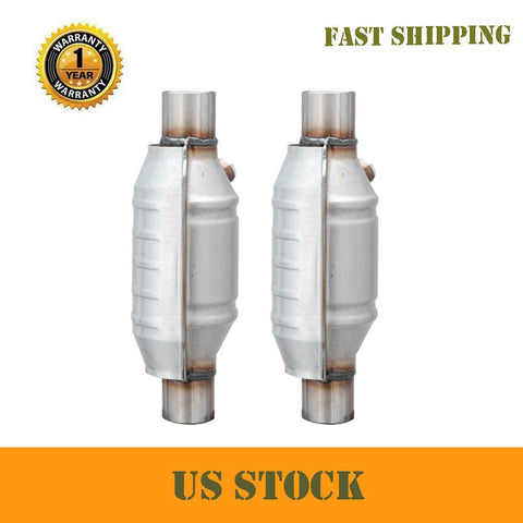 ZUN 2PCS 2” Universal Catalytic Converter Outlet Type A: 2" ID 62669467