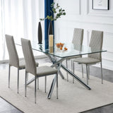 ZUN 4-piece set of checkered armless high back dining chairs, office chairs. Suitable for restaurants, W1151107274