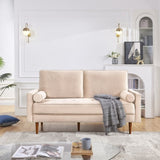 ZUN 69” Upholstered Sofa Couch Furniture, Modern Velvet Loveseat, Tufted 3-seater Cushion with Bolster B082111394