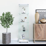 ZUN Glass Display Cabinet with 4 Shelves, Curio Cabinets for Living Room, Bedroom, Office, Black Floor 17482870