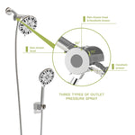 ZUN Multi Function Dual Shower Head - Shower System with 4.7" Rain Showerhead, 7-Function Hand Shower, W124362257