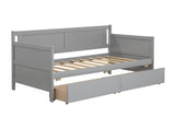 ZUN Daybed with two drawers, Twin size Sofa Bed,Storage Drawers for Bedroom,Living Room ,Grey W50426286
