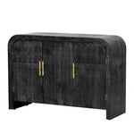 ZUN TREXM Retro Minimalist Curved Sideboard with Gold Handles and Adjustable Dividers for Living Room or WF317093AAB