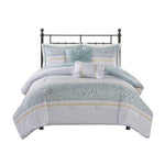 ZUN 5 Piece Seersucker Comforter Set with Throw Pillows B035128847