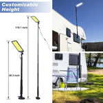 ZUN LED Camping Light, 12V 10000 Lumen Super Bright Portable Outdoor Lights with Telescoping Pole W46566951