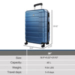 ZUN 28 Inch, Hard Shell Suitcase Checked luggage, Large Suitcase with Spinner Wheels, Travel W1625122308