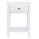 ZUN FCH Nightstands Set of 2, Modern End Table Side Table with 1 Drawer and Storage Shelf, White 43509847