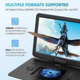 ZUN DEVINC 17.9" Portable DVD Player with 15.6" HD Swivel Screen, Support Multiple DVD CD Formats/USB/SD 28417305