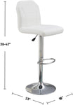 ZUN Adjustable stool Chair White Faux Leather Clean Lines Seat Chrome Base Modern Set of 2 Chairs / B011P151352