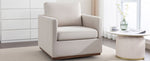 ZUN Mid Century Modern Swivel Accent Chair Armchair for Living Room, Bedroom, Guest Room, Office, Beige WF315697AAG