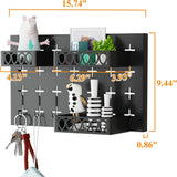 ZUN Metal Key Hooks with 3 Adjustable Baskets and 3 Hooks, Pegboards for wall Organizer 77768061