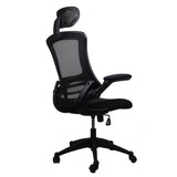 ZUN Techni Mobili Modern High-Back Mesh Executive Office Chair with Headrest and Flip-Up Arms, Black RTA-80X5-BK
