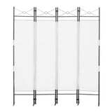 ZUN 4-Panel Metal Folding Room Divider, 5.94Ft Freestanding Room Screen Partition Privacy Display for W2181P154692