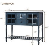 ZUN TREXM Sideboard Console Table with Bottom Shelf, Farmhouse Wood/Glass Buffet Storage Cabinet Living WF193444AAM