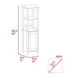 ZUN Hanover 4-Shelf Linen Cabinet Light Grey B06280006