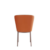 ZUN Modern dining chair living room Moran purple metal leg dining chair-white+orange 2pcs/ctn W153567083
