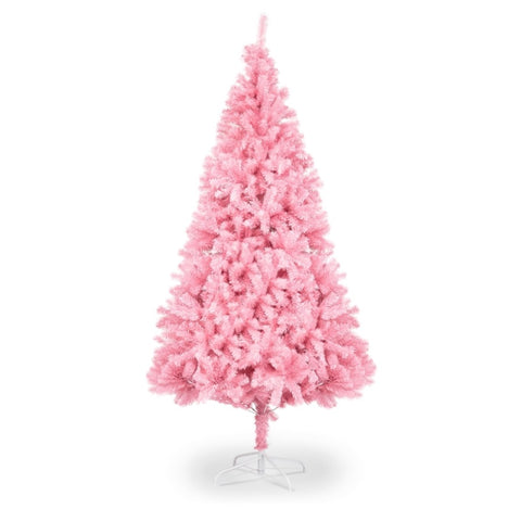ZUN 6ft 1600 Branch PVC Branch Iron Bracket Christmas Tree Pink 14225560