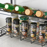 ZUN Black Four Tier Kitchen Seasoning Storage Rack Counter Organizer Spice Rack Shelf for Seasoning 75215213