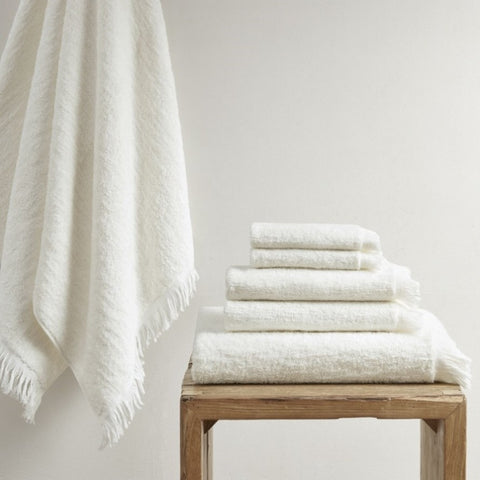 ZUN Cotton Dobby Slub 6 Piece Towel Set B03596684