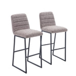 ZUN Bar Stools Set of 2 With Back,Upholstered Linen Fabric Kitchen Breakfast Bar Stools with W1439125962