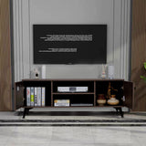 ZUN Mid-Century Modern TV Stand for up to 58 inch TV Television Stands with Cabinet Wood Storage TV 90309496