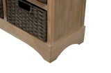 ZUN TREXM Rustic Storage Cabinet with Two Drawers and Four Classic Rattan Basket for Dining/Living WF193442AAN