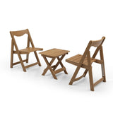 ZUN HIPS Material Outdoor Bistro Set Foldable Small Table and Chair Set with 2 Chairs and Rectangular W1209107732