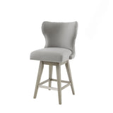 ZUN High Wingback Button Tufted Upholstered 27" Swivel Counter Stool with Nailhead Accent B03548705