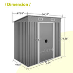ZUN 6'x4' Outdoor Metal Storage Shed for Garden Tools Lockable Door W121282048