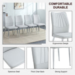 ZUN Four light gray dining chairs. A medieval modern chair made of PU material with soft cushions and W1151135519