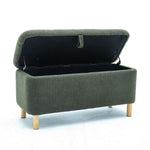 ZUN Basics Upholstered Storage Ottoman and Entryway Bench GREEN W1805P145926