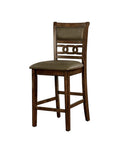 ZUN Beautiful Transitional Counter Height Dining Chairs Walnut, Warm Grey Solid wood Padded Leatherette B01172305