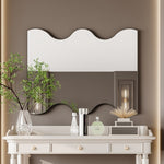 ZUN Wall Mirror 30x35 Inch Black Rectangular Mirror with 2 Wavy Sides Metal Framed Mirror Vanity Mirror W1435133318