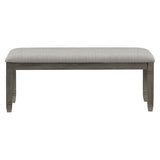 ZUN Wood Frame Dining Bench 1pc Antique Gray Finish Frame With Neutral Tone Gray Fabric Seat B01143833