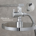 ZUN Brass G1/2’’ Shower Diverter Valve with Shut Off for Fixed Shower Head Bathtub Faucet Chrome 68637765