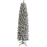 ZUN 7.5ft Pointed Pencil Shape PVC Material Green Flocking 350 Warm Color Clearance Lights 641 Branches 44700943