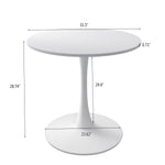 ZUN 32"Modern Round Dining Table with Round MDF Table Top,Metal Base Dining Table, End Table Leisure W75764015