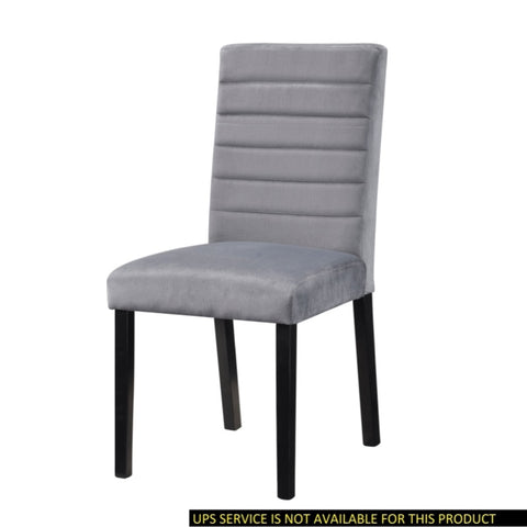 ZUN Gray Velvet Upholstered Side Chairs Set of 2pc Black Finish Wood Frame Casual Dining Room Furniture B011125791