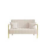 ZUN 59 inch beige sofa teddy fleece W1658123508