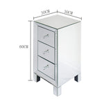 ZUN Modern and Contemporary Mirrored 3-Drawers Nightstand Bedside Table 34787396
