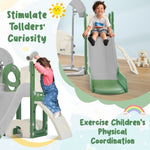 ZUN Toddler Slide and Swing Set 5 in 1, Kids Playground Climber Slide Playset with Telescope, PP321359AAF