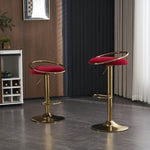 ZUN Bar Stools Set of 2 Counter Height Adjustable velvet Padded 360&deg; Swivel Bar Chairs Modern Industrial W1361107058