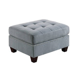 ZUN Linen-Like Fabric Upholstered Cocktail Ottoman in Grey B01682368