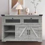 ZUN Modern wooden sideboard, kitchen buffet, built-in with adjustable laminate LED lights, 2 drawers W1705124222