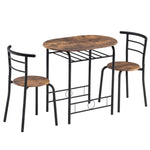 ZUN Fire Wood PVC Black Paint Breakfast Table for Couples with Curved Back 37100463